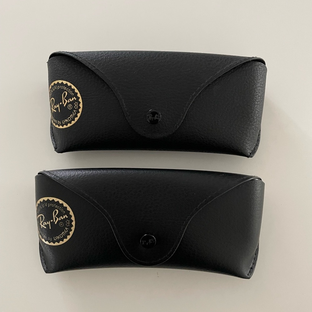 2 Rayban Sunglass Cases Black with Gold Lettering